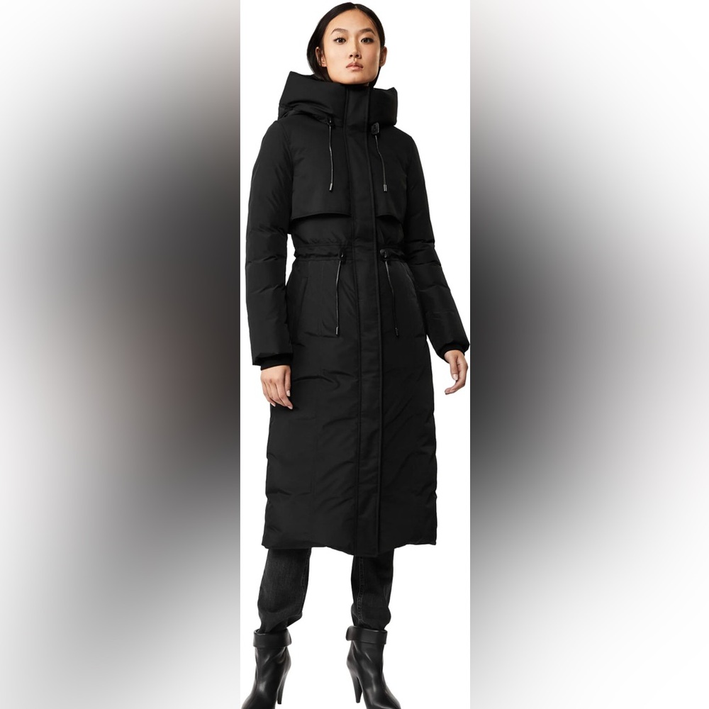 Mackage Leanne Black Hooded Maxi Down Jacket